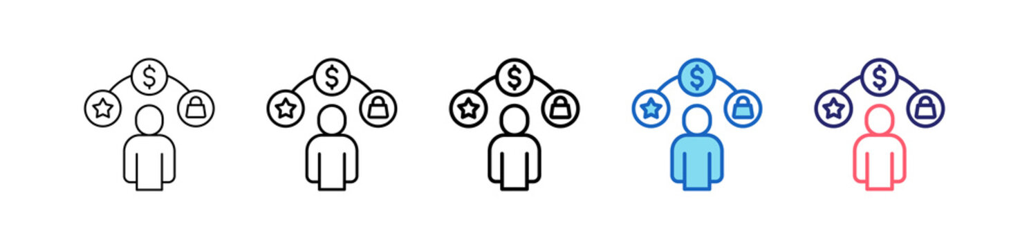 Behavior Icon In 5 Different Styles Set Collection.   