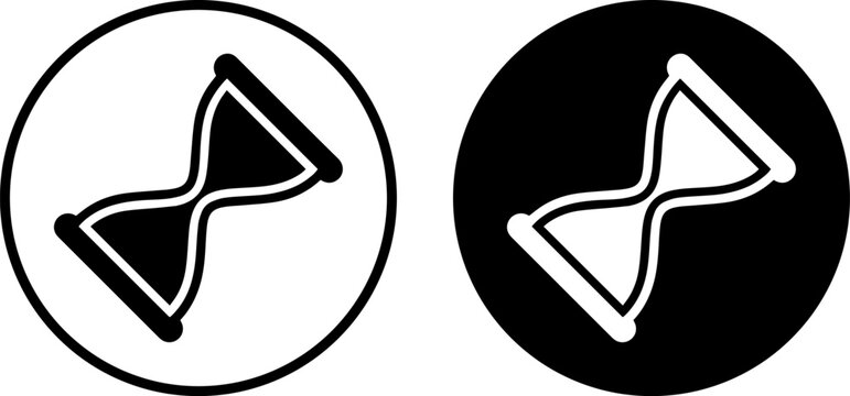 Hourglass icons set, sandglass symbols for time management and waiting
