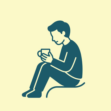 Man sitting with coffee cup.