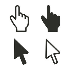 Fototapeta premium Computer Cursor and Hand Pointer Icons Set