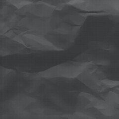 Fototapeta premium A crumpled piece of paper with a dark gray color and transparent background texture