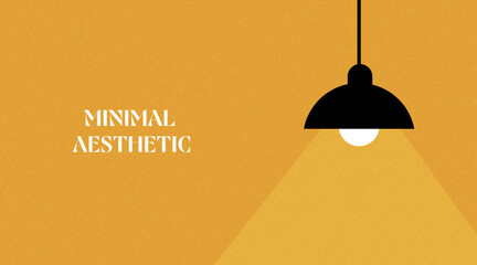 Minimal style light lamp on yellow background, clean simple bulb icon with bright warm glow and modern flat design. Idea and creativity concept graphic element © Sunil