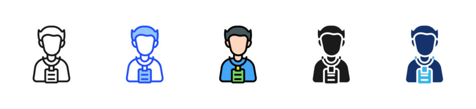 Smart Id Card Icon Collection With Multiple Styles
