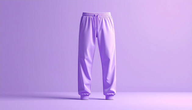 Lavender sweatpants isolated on solid background