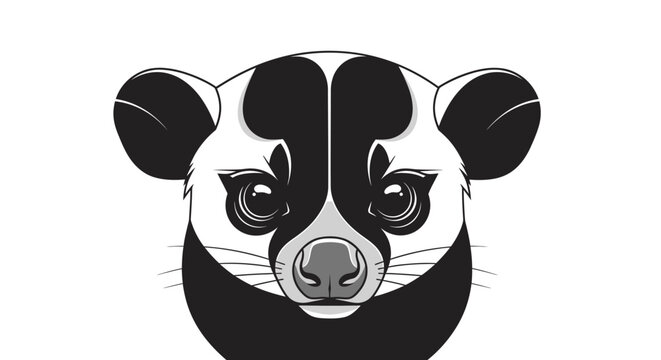 Cute Civet Cat Face Illustration