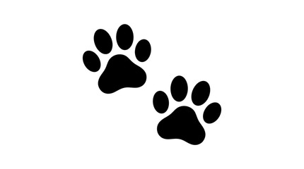 Paw Prints Icons Vector - Black Paw Prints on White Background © Tulippp
