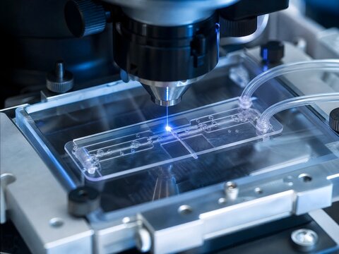 Microscope setup performing high speed back aperture interferometry on a microfluidic chip