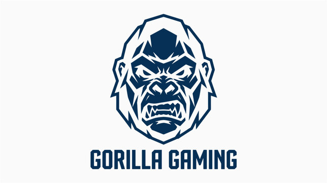 Gorilla mascot logo vector illustration sports team esports gaming emblem ape monkey silverback aggressive angry powerful fierce branding design icon