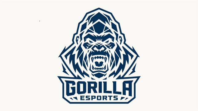 Gorilla mascot logo vector illustration sports team esports gaming emblem ape monkey silverback aggressive angry powerful branding design icon