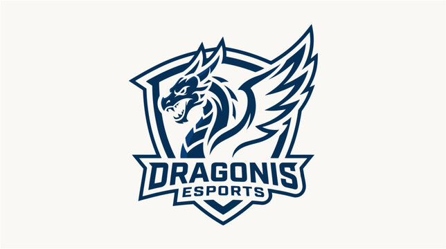 Dragon mascot logo vector illustration sports team esports gaming emblem mythical creature fantasy monster aggressive wings branding design icon