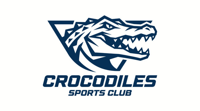 Crocodile mascot logo vector illustration sports team esports gaming emblem alligator reptile aggressive predator alligator sharp teeth branding icon