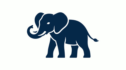 Obraz premium Elephant silhouette vector illustration mascot symbol emblem animal walking majestic powerful modern minimal corporate business branding identity graphic icon