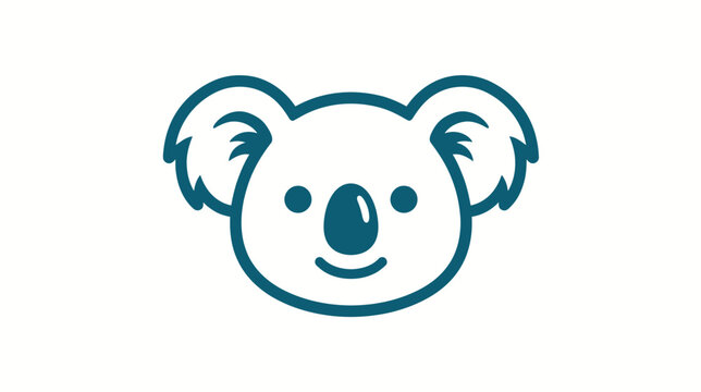 Koala head logo vector illustration minimalist line art outline icon mascot symbol emblem cute australian bear wildlife modern icon