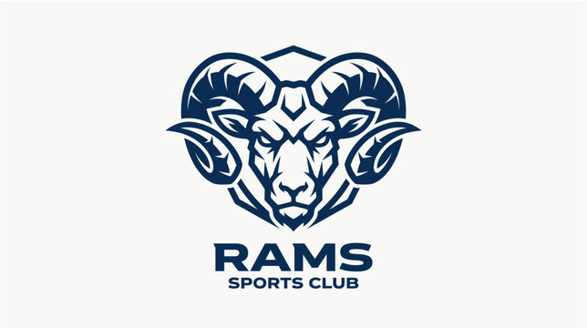 Ram mascot logo vector illustration sports team esports gaming emblem horned sheep animal head powerful aggressive horn branding design icon
