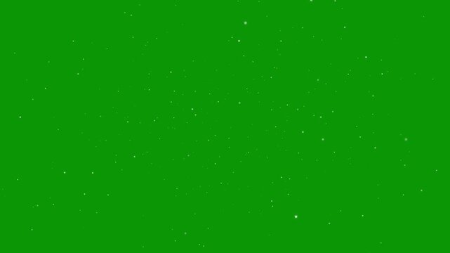 Realistic outer space starfield with tiny twinkling sparkles, seamless loop abstract cosmic dust on a green screen background animation, magical glowing white night sky particle overlay vj footage 4k