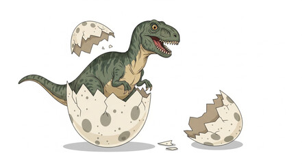 Tyrannosaurus Rex Hatching from Egg. © Lili