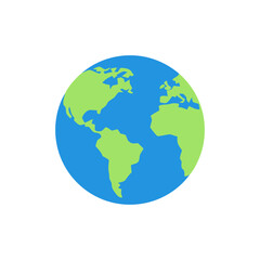 Fototapeta premium Minimalist Earth Globe Icon, Flat Vector Design for Global Concept