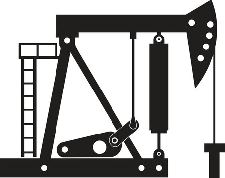 Silhouette of Air Balance Oil Pumpjack Beam Pumping Unit with Mechanical Counterweight