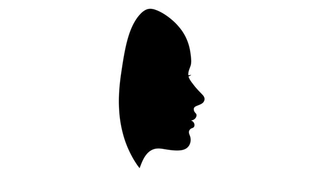 Silhouette of a Womans Profile.