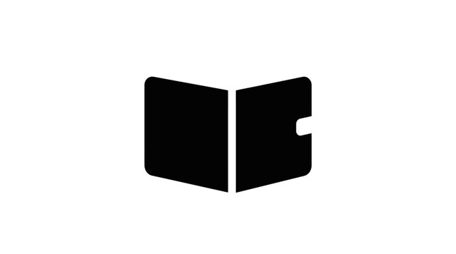 Minimalist wallet icon on white background representing finance and commerce