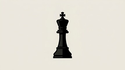 Fototapeta premium Minimalist Black Chess King Vector Illustration on Neutral Background Design 