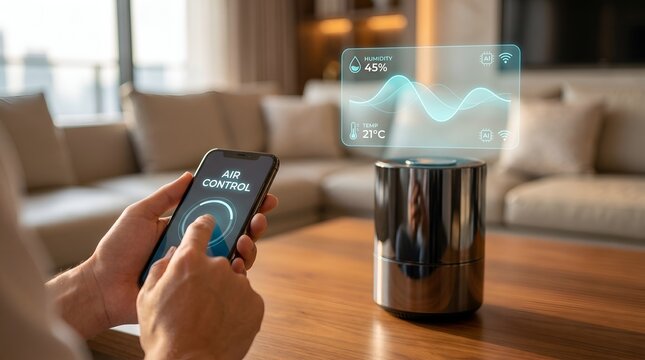 Controlling smart home air quality with a smartphone app