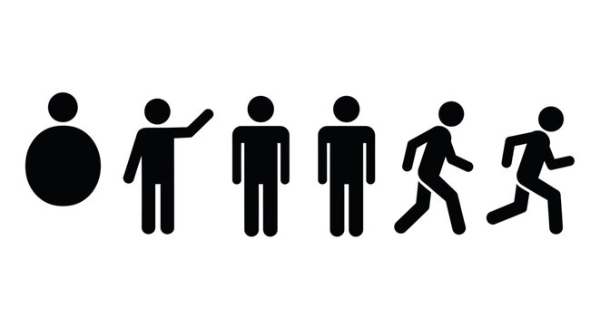 Sequential Illustration of Human Evolution From Figure to Running Sequence.