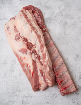 Raw pork ribs