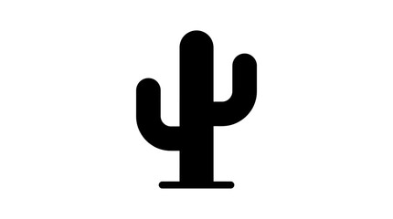 Black cactus silhouette on white background vector illustration © nugra