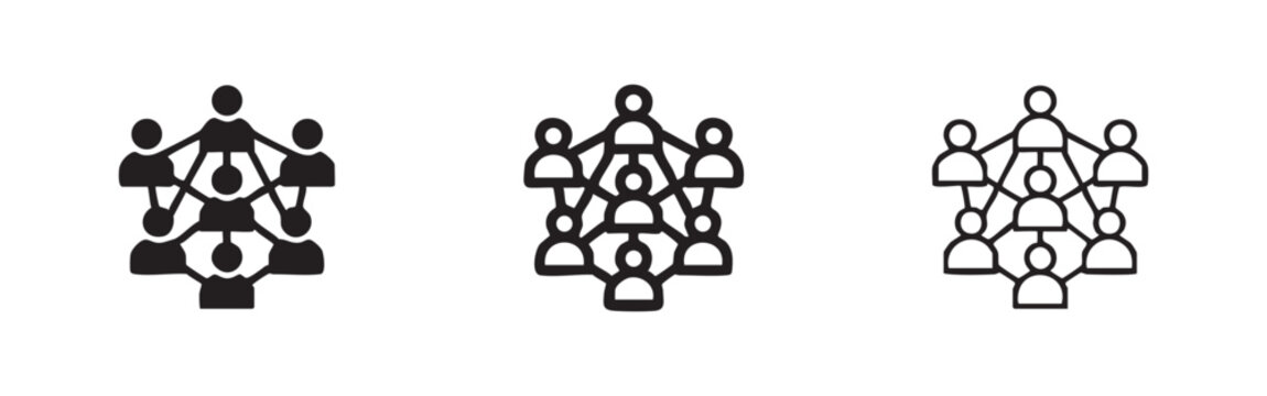 People Network and Social Connection Icon Set