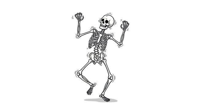 Dancing Skeleton Illustration - Fun Halloween Character