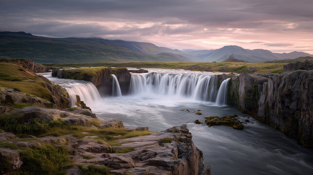 waterfall in autumn