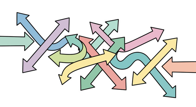 Colorful Arrows Pointing Different Directions.