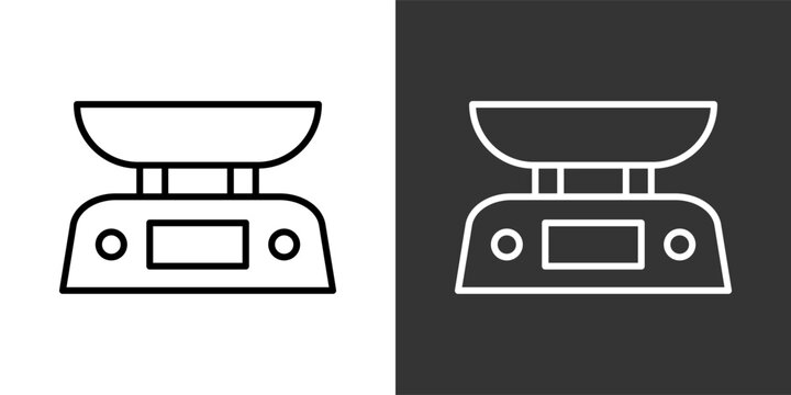 Scale Black And White Icon Set Collection Pack Vector Illustration
