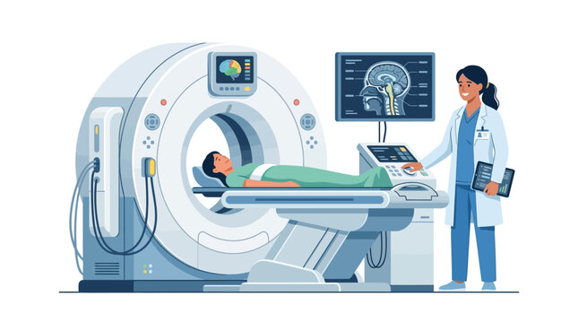 Medical Imaging: Patient Undergoing CT Scan in Hospital