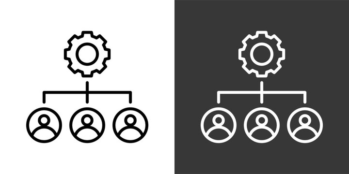 Management Black And White Icon Set Collection Pack Vector Illustration