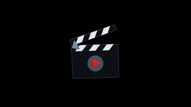 3D Animation of Movie Clapper Play