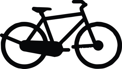 bicycle outline icon with simple line art, side view for transport and cycling themes © AIcon Star