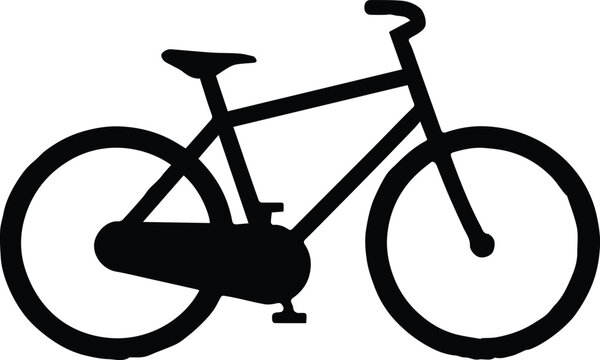 bicycle silhouette with two wheels and frame featuring black, outline, transportation with vehicle and cycling elements