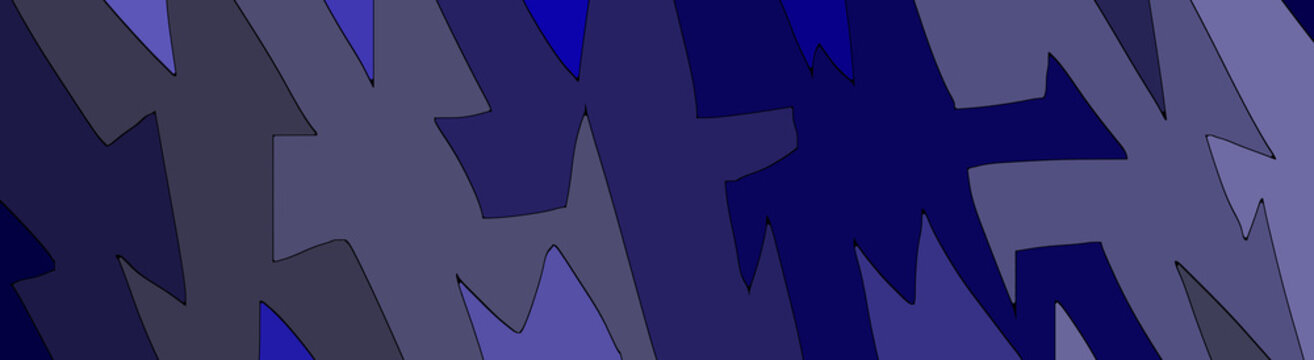 Abstract background with sharp jagged zigzag shapes and black outlines, dark blue and purple color gradient pattern.