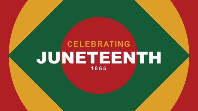 Juneteenth celebration pan-african colors freedom background loop.