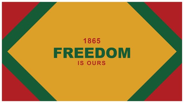 Juneteenth celebration pan-african colors freedom background loop.