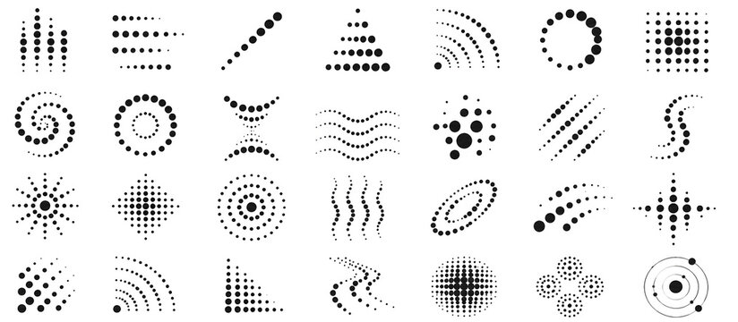 30 icon Gestalt Dot Art Icons Set