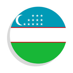 Obraz premium Round icon with flag of Uzbekistan, Uzbekistan flag circle. National flag of Uzbekistan. National flag. Flag icon, image, png