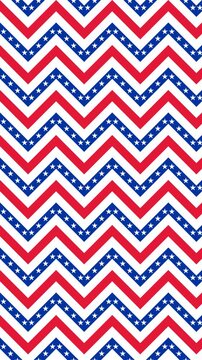 American independence day patriotic USA flag colors patriotic zig zag stars vertical background loop.