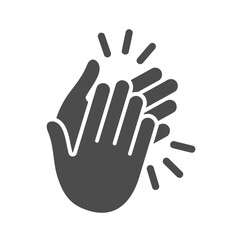 Obraz premium Clapping hands icon, flat vector illustration of applause for success