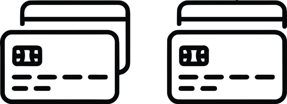 wallet credit card icon with outlined design for banking finance ui and payment systems