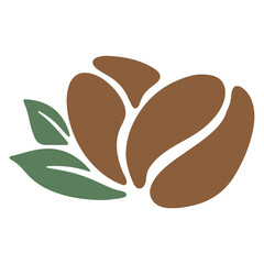 Obraz premium vector illustration of coffee beans with leaves