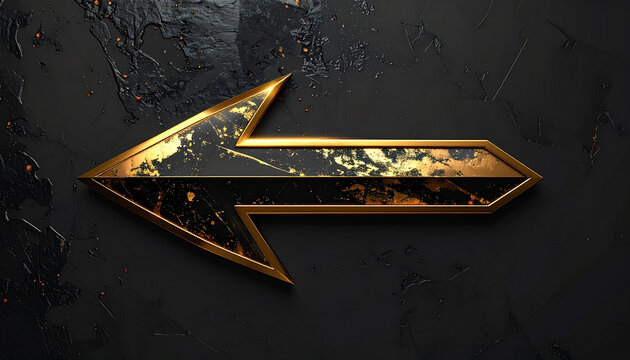 Golden lightning bolt on dark textured surface
