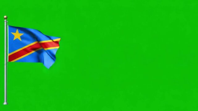Green Screen Democratic Republic of the Congo Flag Animation for Independence Day